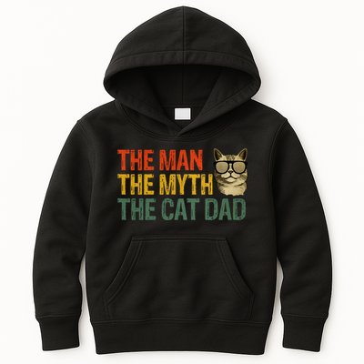The Man The Myth The Cat Dad Cat Daddy Vintage Kids Hoodie