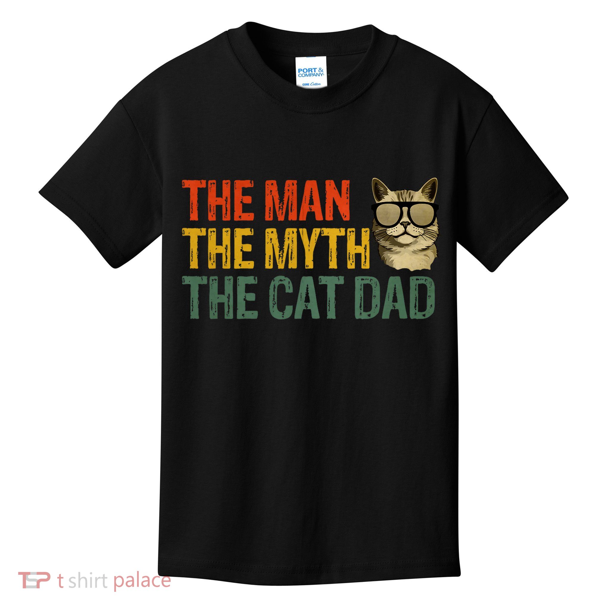 The Man The Myth The Cat Dad Cat Daddy Vintage Kids T-Shirt