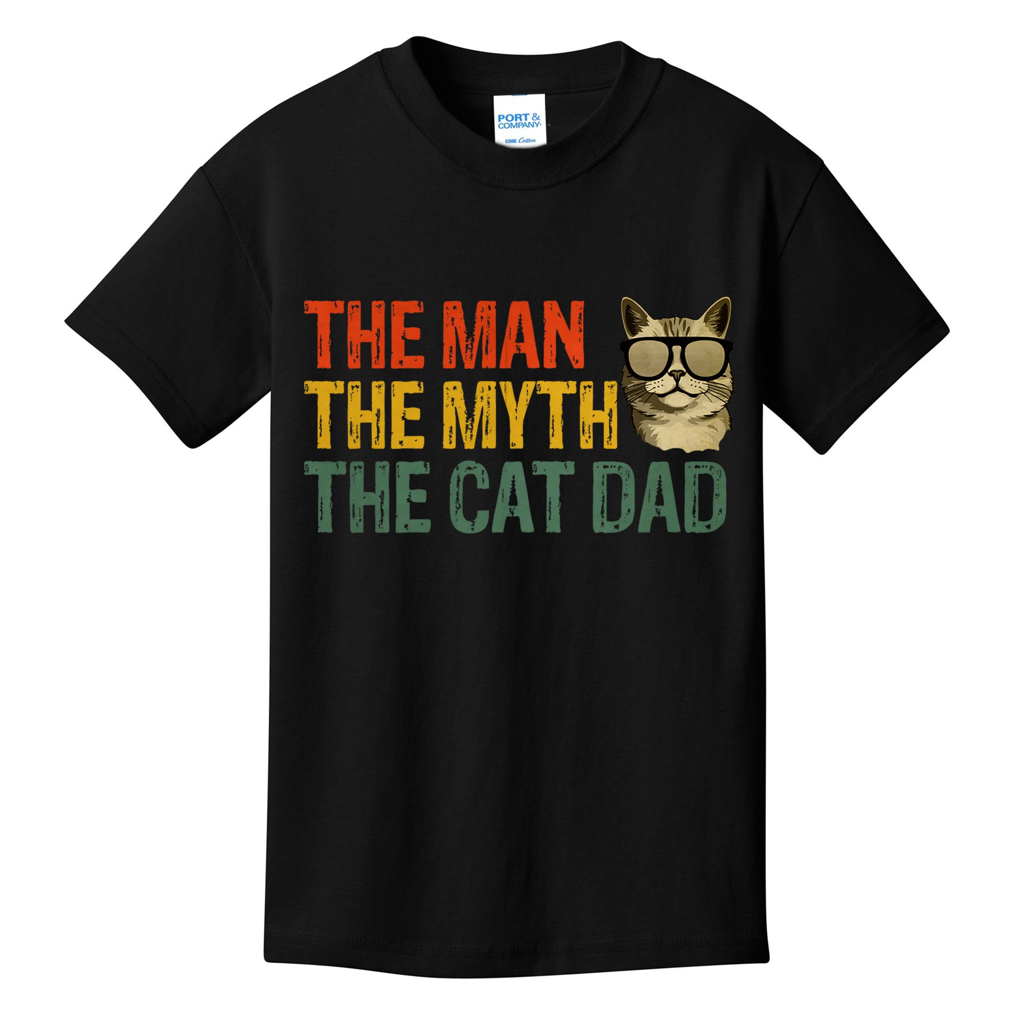 The Man The Myth The Cat Dad Cat Daddy Vintage Kids T-Shirt