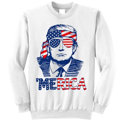 Trump Merica Trump Funny 4th Of July Sweatshirt