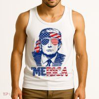 Trump Merica Trump Funny 4th Of July Tank Top