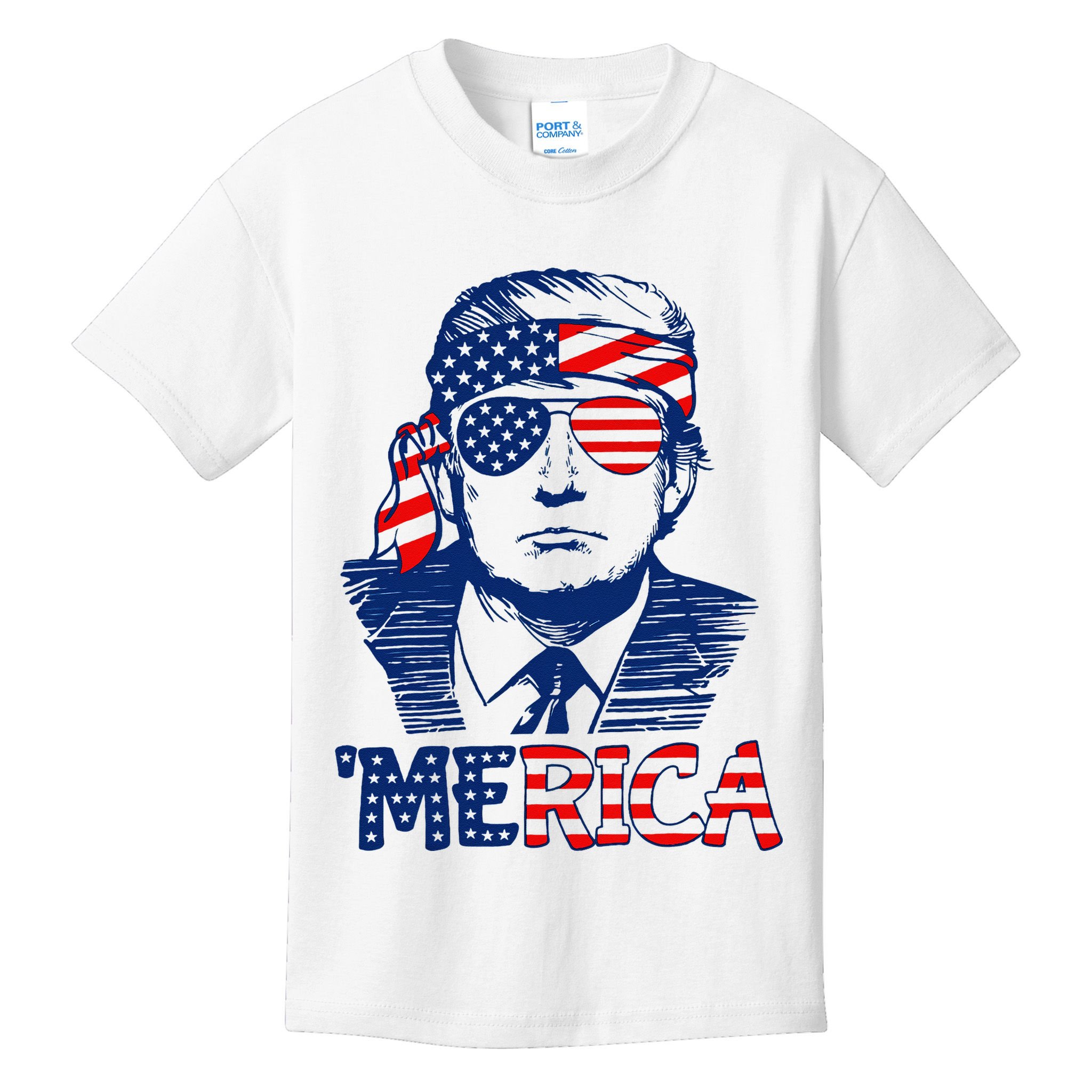 Trump Merica Trump Funny 4th Of July Kids T-Shirt