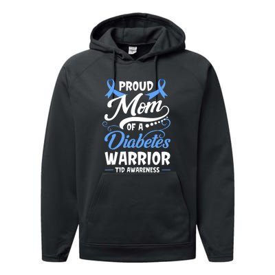 T1D Mom Type 1 Diabetes Awareness Gift Performance Fleece Hoodie