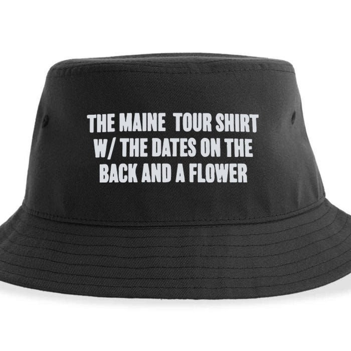 The Maine Tour Shirts W The Dates On The Back And A Flower Sustainable Bucket Hat