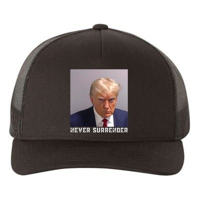 Trump never surrender 2024 Mugshot Yupoong Adult 5-Panel Trucker Hat