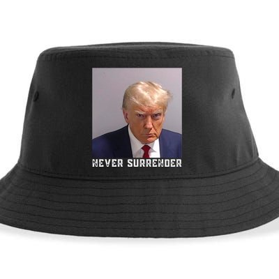 Trump never surrender 2024 Mugshot Sustainable Bucket Hat