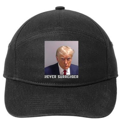 Trump never surrender 2024 Mugshot 7-Panel Snapback Hat