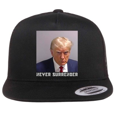 Trump never surrender 2024 Mugshot Flat Bill Trucker Hat