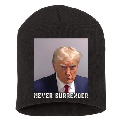 Trump never surrender 2024 Mugshot Short Acrylic Beanie