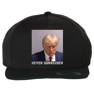 Trump never surrender 2024 Mugshot Wool Snapback Cap