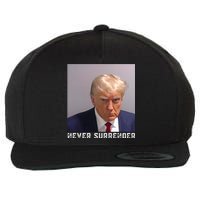 Trump never surrender 2024 Mugshot Wool Snapback Cap