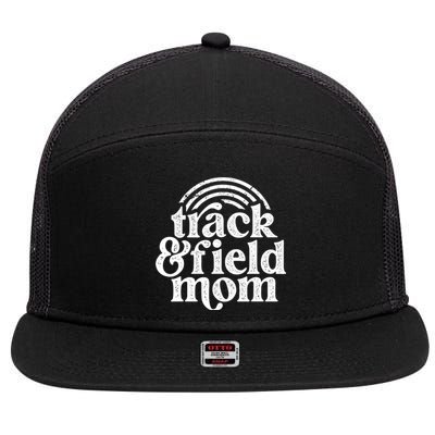 Track Mom Track And Field Mom Runner Running Mama Mother 7 Panel Mesh Trucker Snapback Hat