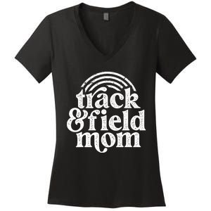 Track Mom Track And Field Mom Runner Running Mama Mother Women's V-Neck T-Shirt