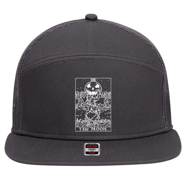 The Moon Tarot Card Werewolf 7 Panel Mesh Trucker Snapback Hat