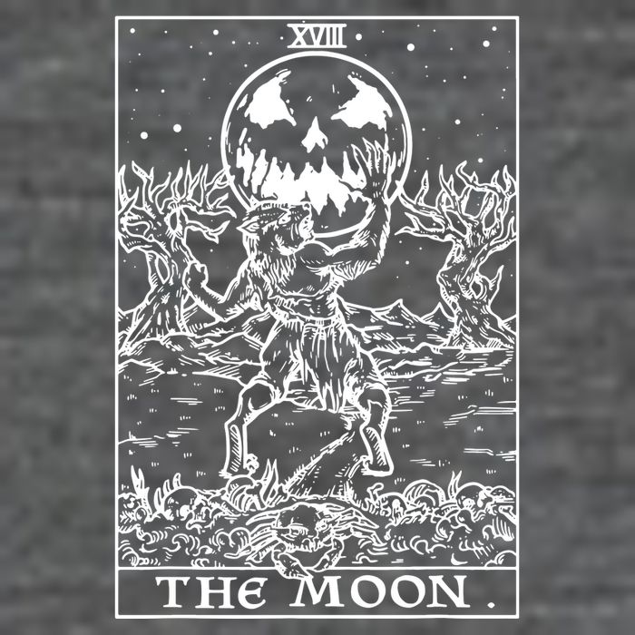 The Moon Tarot Card Werewolf 7 Panel Mesh Trucker Snapback Hat