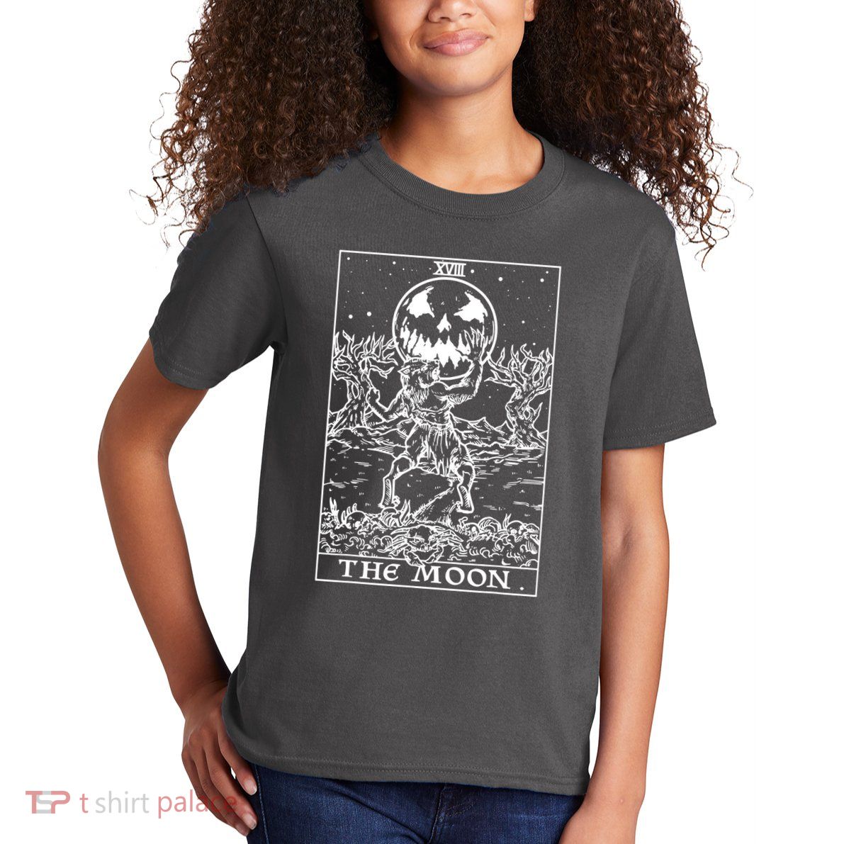 The Moon Tarot Card Werewolf Kids T-Shirt
