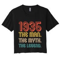 The Man The Myth The Legend 1935 90th Birthday Women's Crop Top Tee