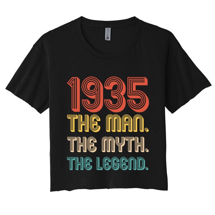 The Man The Myth The Legend 1935 90th Birthday Women's Crop Top Tee