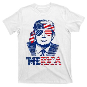 Trump Merica Trump 4th Of July American Flag T-Shirt