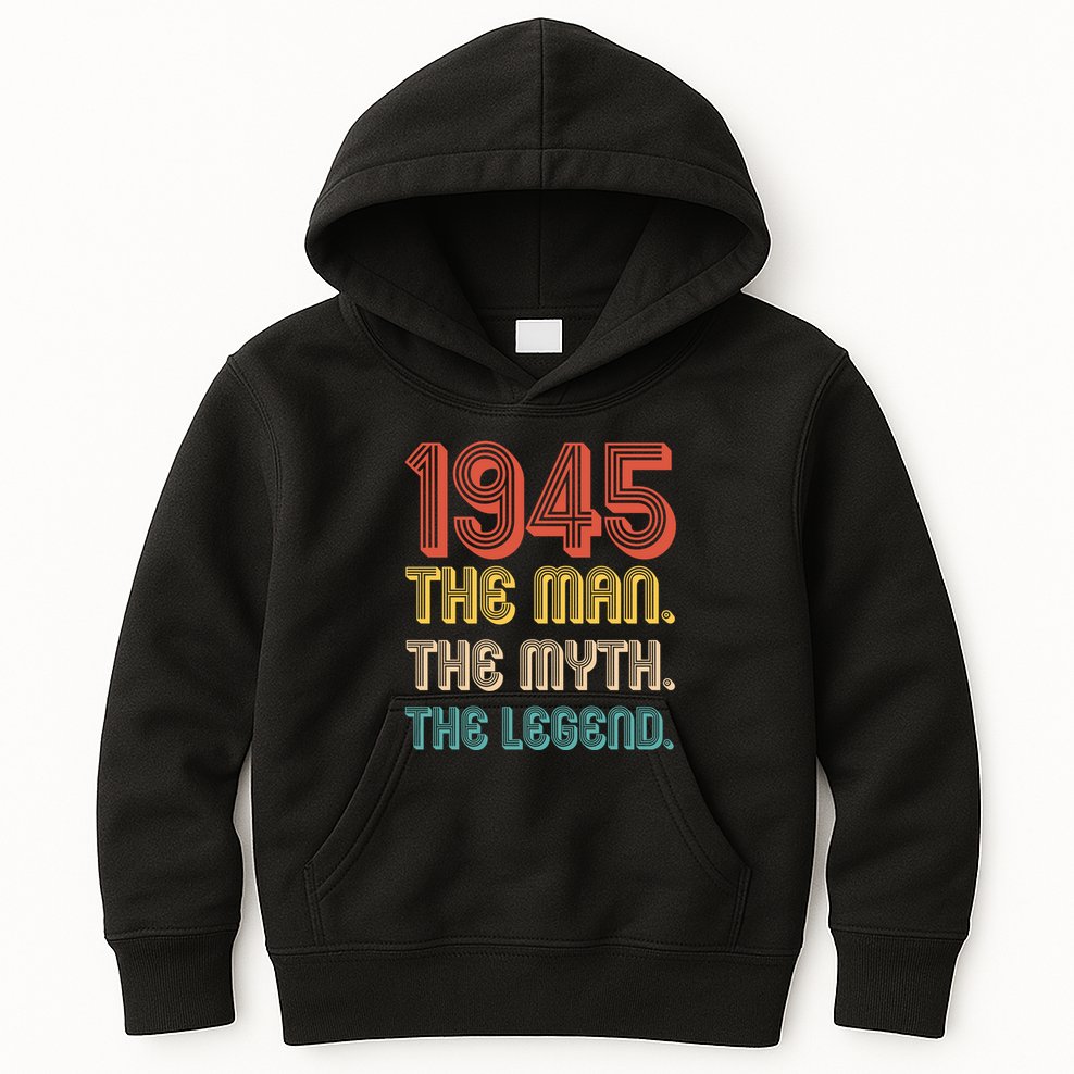 The Man The Myth The Legend 1945 80th Birthday Kids Hoodie