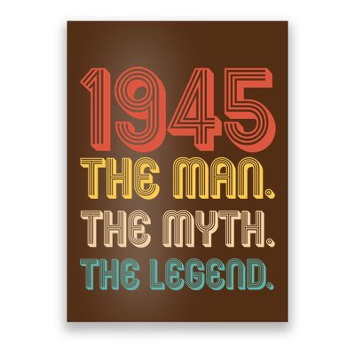 The Man The Myth The Legend 1945 80th Birthday Poster