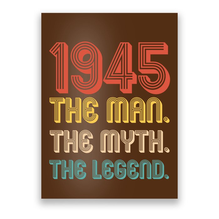 The Man The Myth The Legend 1945 80th Birthday Poster