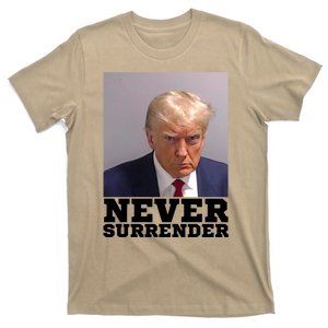 Trump never surrender 2024 Mugshot T-Shirt