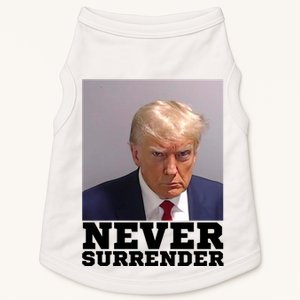 Trump never surrender 2024 Mugshot Doggie Tank