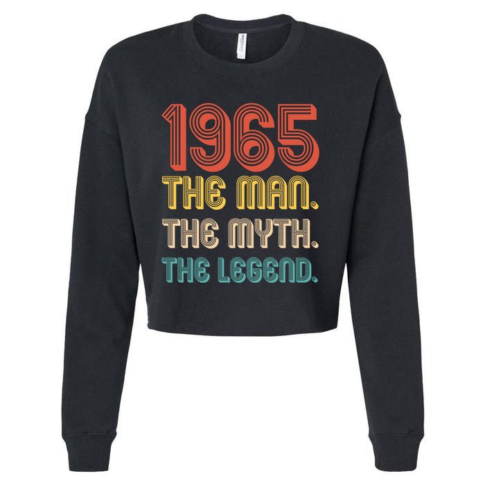 The Man The Myth The Legend 1965 60th Birthday Cropped Pullover Crew