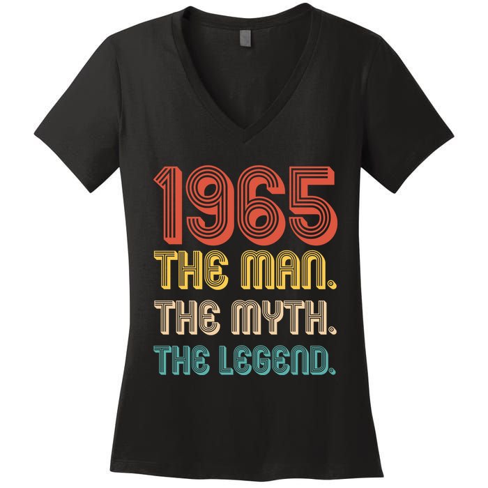 The Man The Myth The Legend 1965 60th Birthday Women's V-Neck T-Shirt