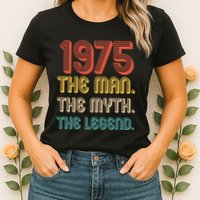 The Man The Myth The Legend 1975 50th Birthday Womens T-Shirt