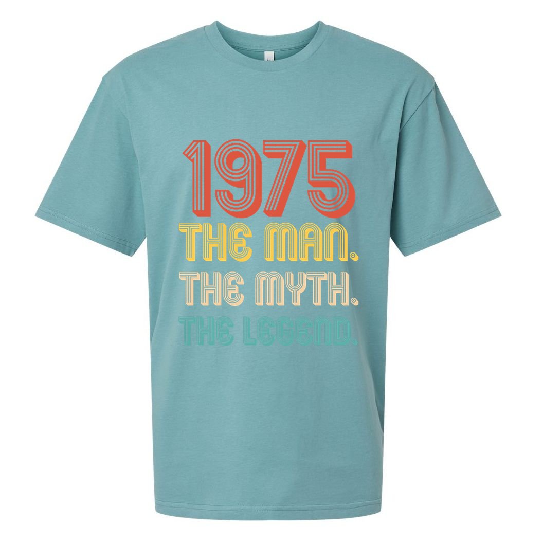 The Man The Myth The Legend 1975 50th Birthday Sueded Cloud Jersey T-Shirt