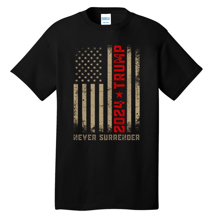 Trump never surrender 2024 Mugshot Tall T-Shirt