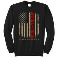 Trump never surrender 2024 Mugshot Tall Sweatshirt