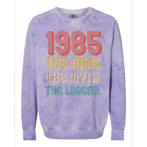 The Man The Myth The Legend 1985 40th Birthday Colorblast Crewneck Sweatshirt