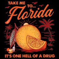 Take Me To Florida ItS One Hell Of A Drug Funny Beach 16 in Basic Backpack