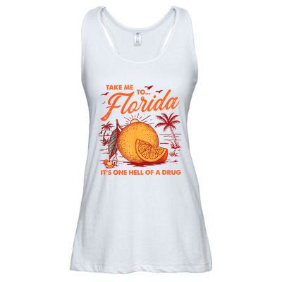 Take Me To Florida ItS One Hell Of A Drug Funny Beach Ladies Essential Flowy Tank