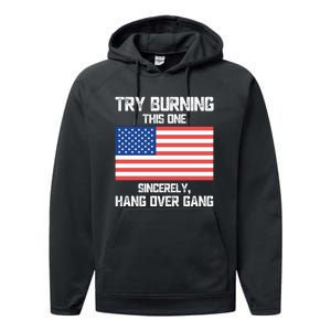 Tom Macdonald Try Burning This One Sincerely Hang Over Gang Performance Fleece Hoodie