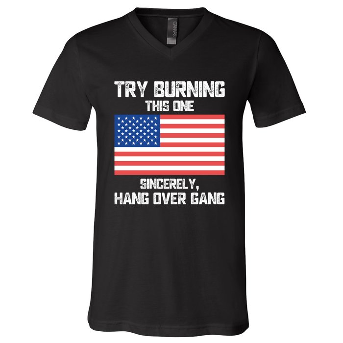 Tom Macdonald Try Burning This One Sincerely Hang Over Gang V-Neck T-Shirt