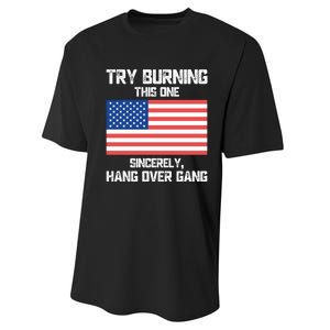 Tom Macdonald Try Burning This One Sincerely Hang Over Gang Performance Sprint T-Shirt