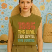 The Man The Myth The Legend 1995 30th Birthday Garment-Dyed Women's Muscle Tee
