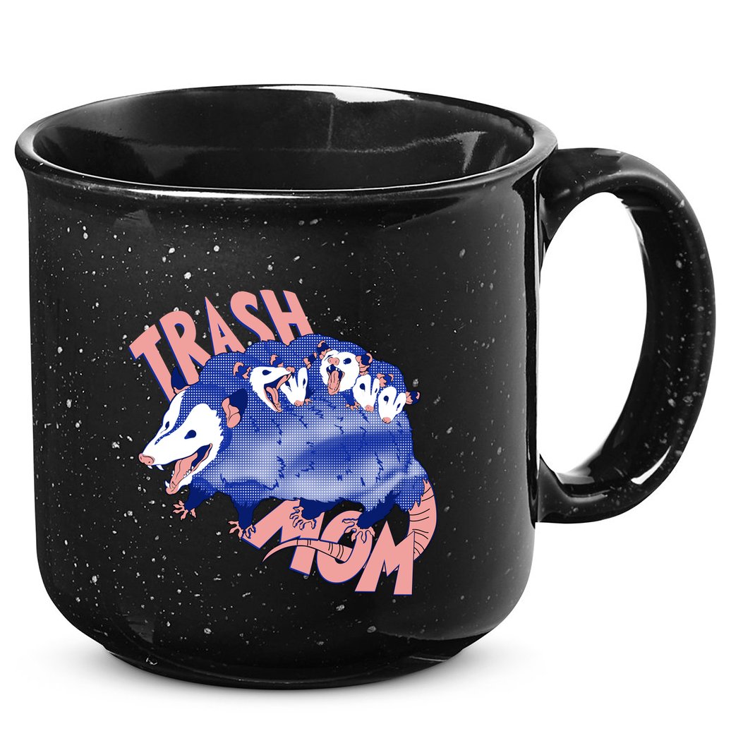 Trash Mom Trash Panda Racoon Meme 15oz Campfire Ceramic Mug