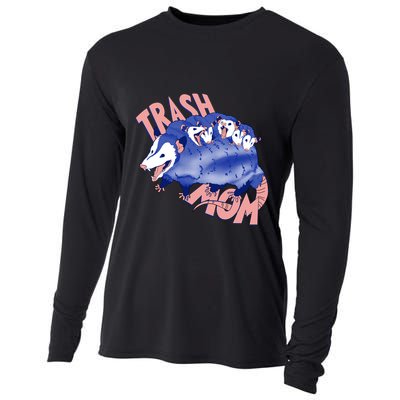 Trash Mom Trash Panda Racoon Meme Cooling Performance Long Sleeve Crew