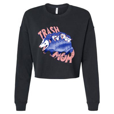 Trash Mom Trash Panda Racoon Meme Cropped Pullover Crew