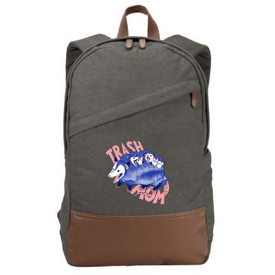 Trash Mom Trash Panda Racoon Meme Cotton Canvas Backpack