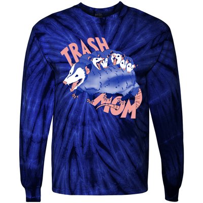 Trash Mom Trash Panda Racoon Meme Tie-Dye Long Sleeve Shirt