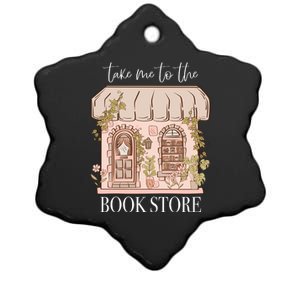 Take Me To The Book Store Ceramic Star Ornament