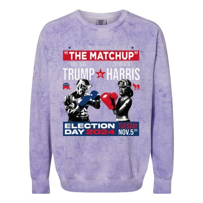 The Matchup The Don And Comrade Harris Pro Trump 2024 Colorblast Crewneck Sweatshirt