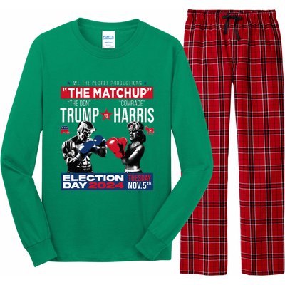 The Matchup The Don And Comrade Harris Pro Trump 2024 Long Sleeve Pajama Set