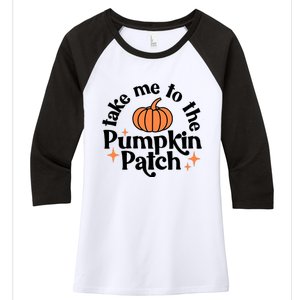 Take Me To The Pumpkin Patch Fall Halloween Thanksgiving Women's Tri-Blend 3/4-Sleeve Raglan Shirt